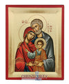 The Holy Family- Wooden icon in canvas with gold background on carved wood - Mount Athos