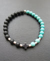 Howlite bracelet with howlite cross-Christianity Art